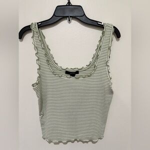 Forever 21 Sage Striped Tank Top size medium